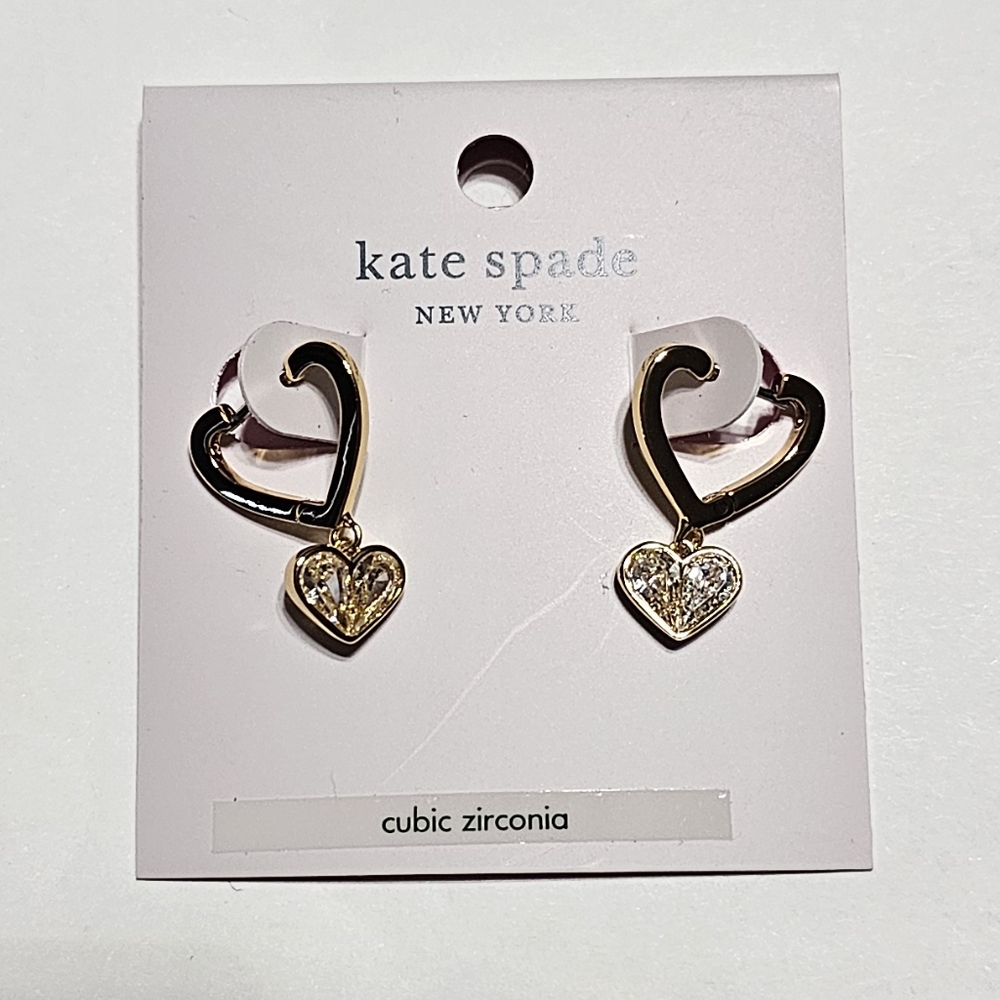 Kate Spade Gold Heart Drop Earrings